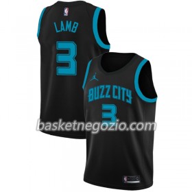 Canotte Uomo Charlotte Hornets Jeremy Lamb 3 2018-19 Jordan Brand City Edition Nero Swingman